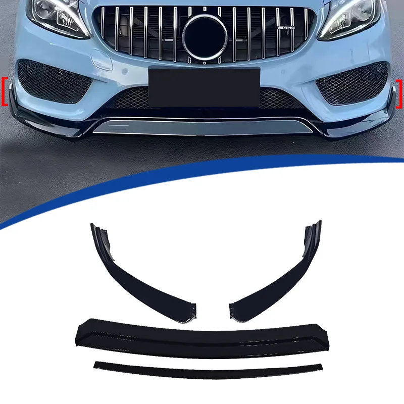 

For 2015-2018 Mercedes W205 C Class Front Lip Splitter Body Kit Accessories 3PCS