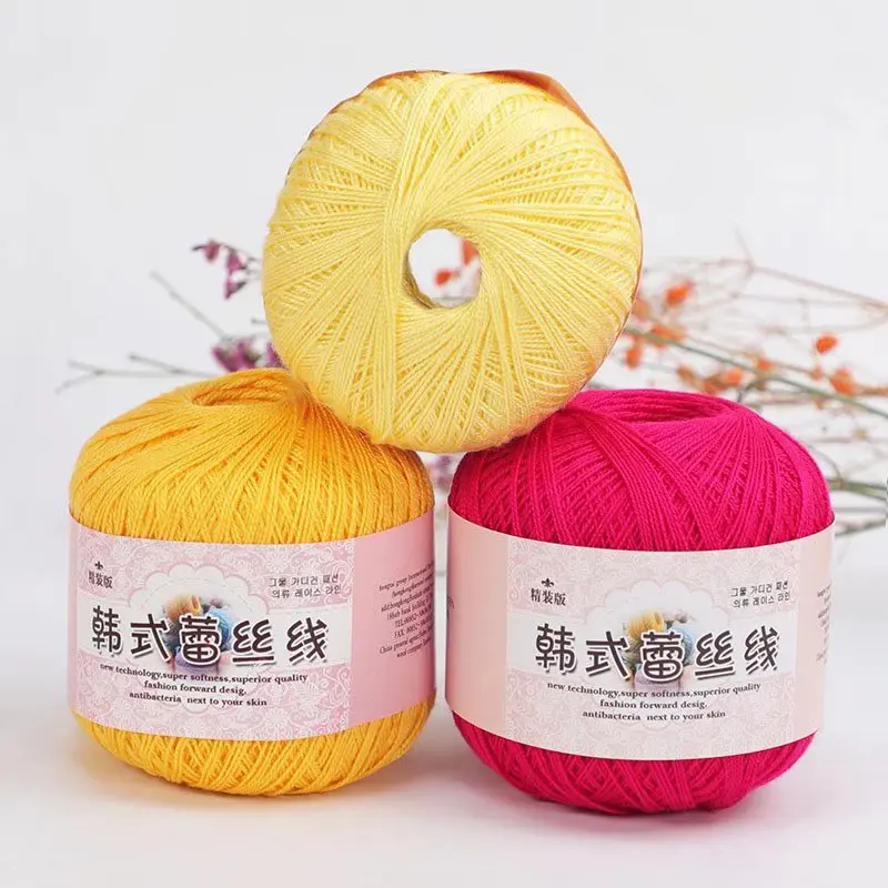 5pcs DIY Lace Cotton Yarn Thin Yarn Crochet Crochet Hooks for Hand Knitting Soft Baby Blanket Cloth