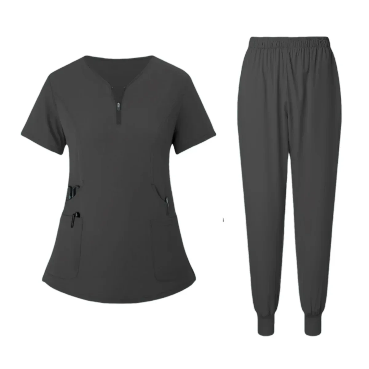 Uniforme médico con logotipo personalizable para mujer, conjunto de ropa suave elástica con cuello en V, Top y pantalones, disfraz de médico para clínica de mascotas de Hospital