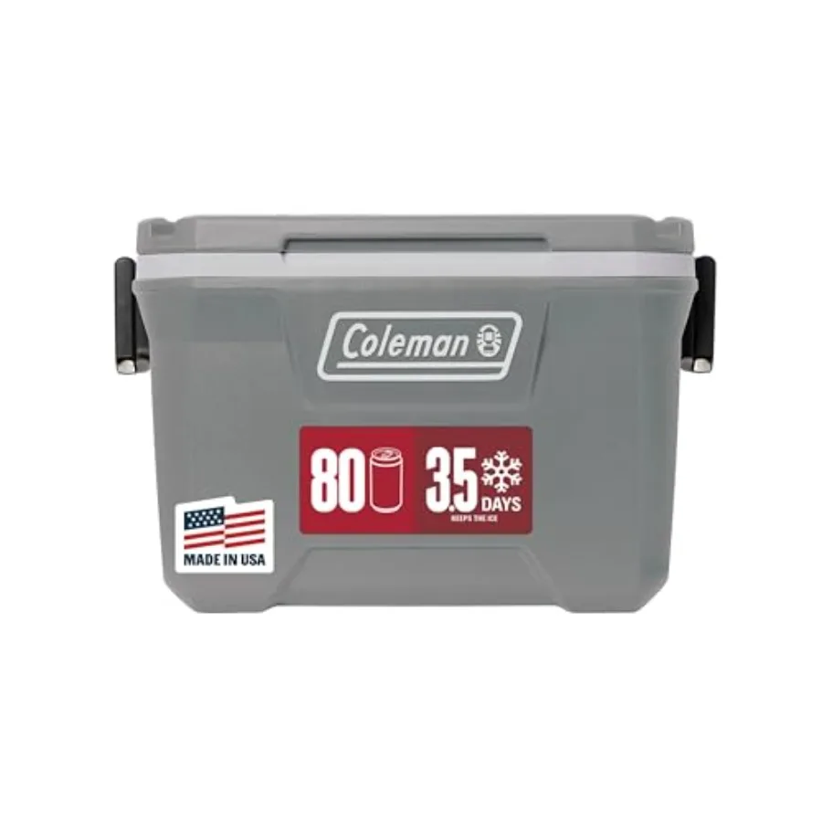 

Outdoor hard cooler with insulated classic series design durable polyethylene material gray color leak-resistant and ice-retent