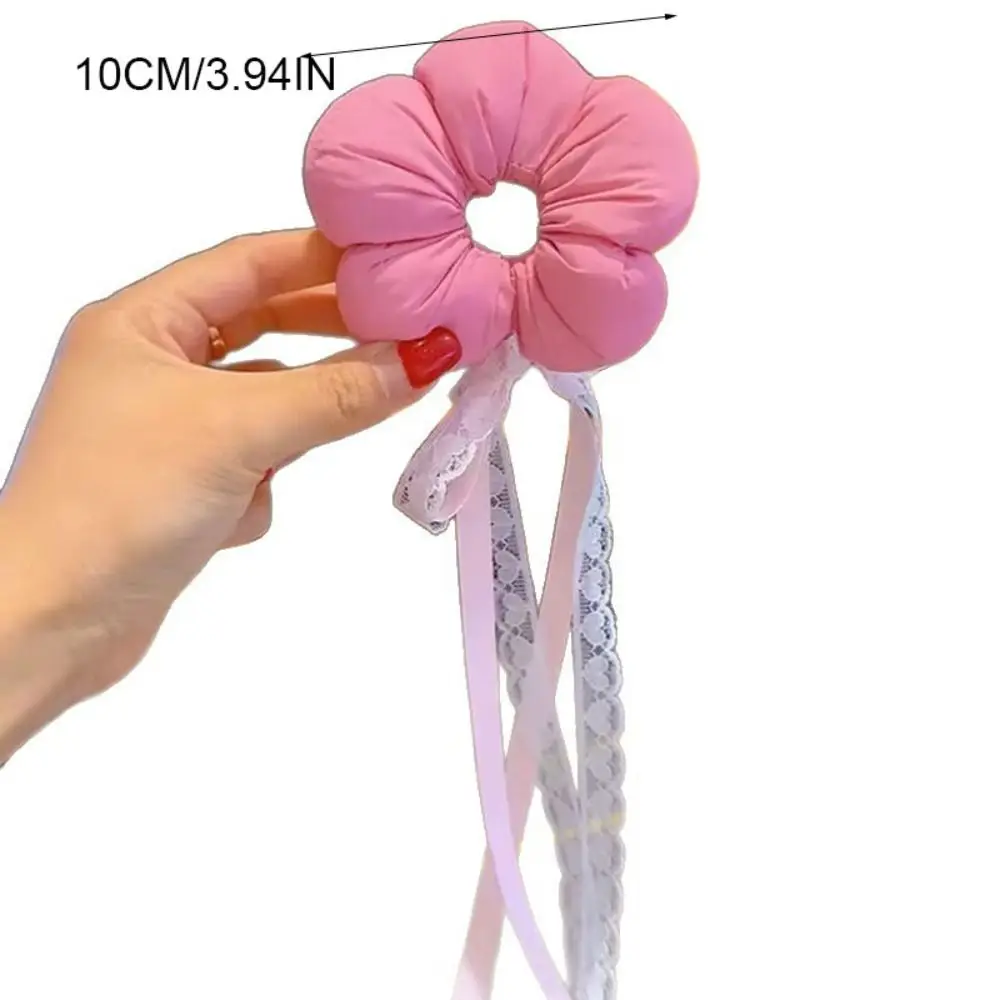 Преувеличенные детские резинки для волос с цветком, хлопковая лента, большие резинки для волос, держатель для хвоста, кольцо для волос с косой в корейском стиле