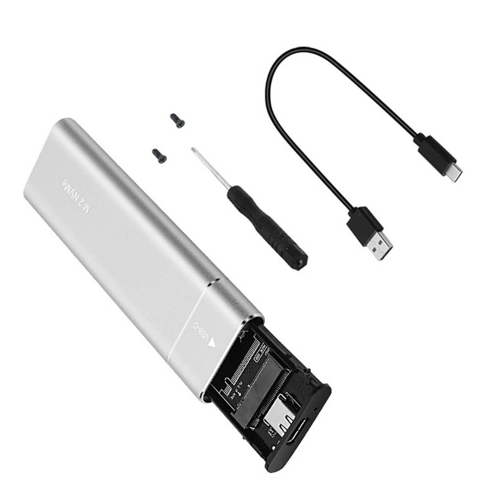 محول Nvme M2 SSD الضميمة USB 3.1 Type-C بروتوكول خارجي M وB&M يدعم مفاتيح إيثرنت الرسومات الفضية