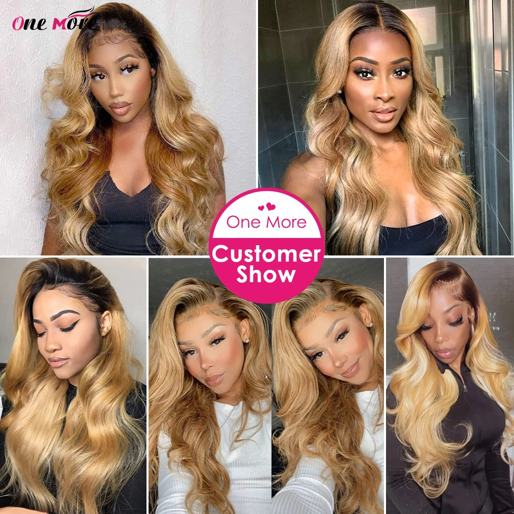 Mèches Body Wave 100% naturelles avec closure, couleur blond miel 1B 27, 4x4 pouces, partie libre