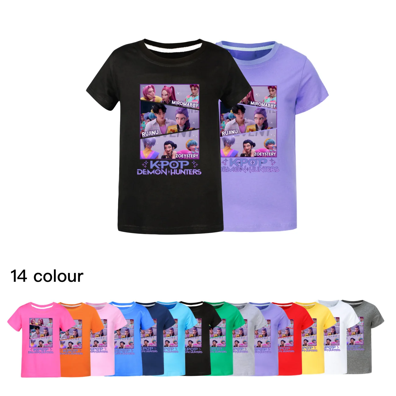 

Футболки KPop Hunters Huntrix для девочек, летняя одежда с короткими рукавами, детская футболка The Rise of Red, костюм, детские топы на день рождения