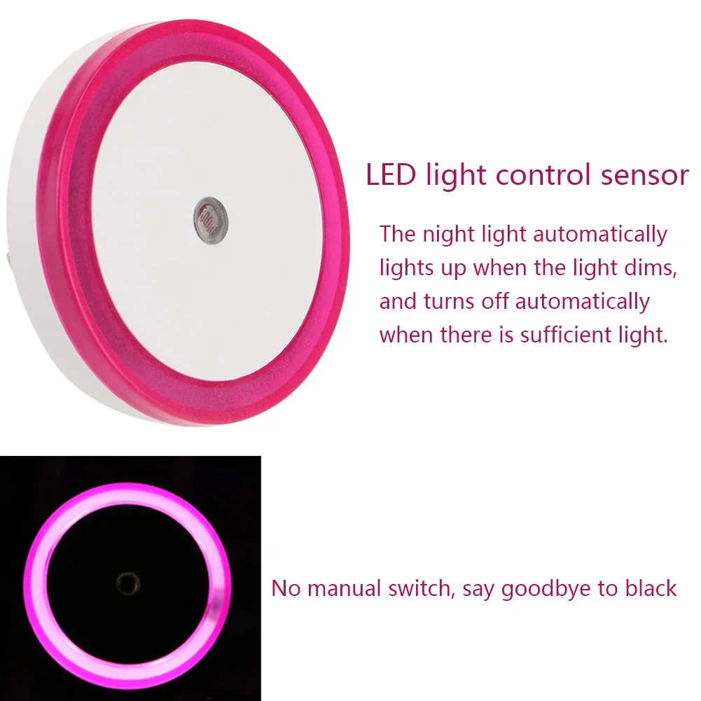 Light Control Intelligent Night Light Energy Saving LED Sensor Lamp EU/US Plug Wall Lamp For Children's Bedroom Stairs Lighting