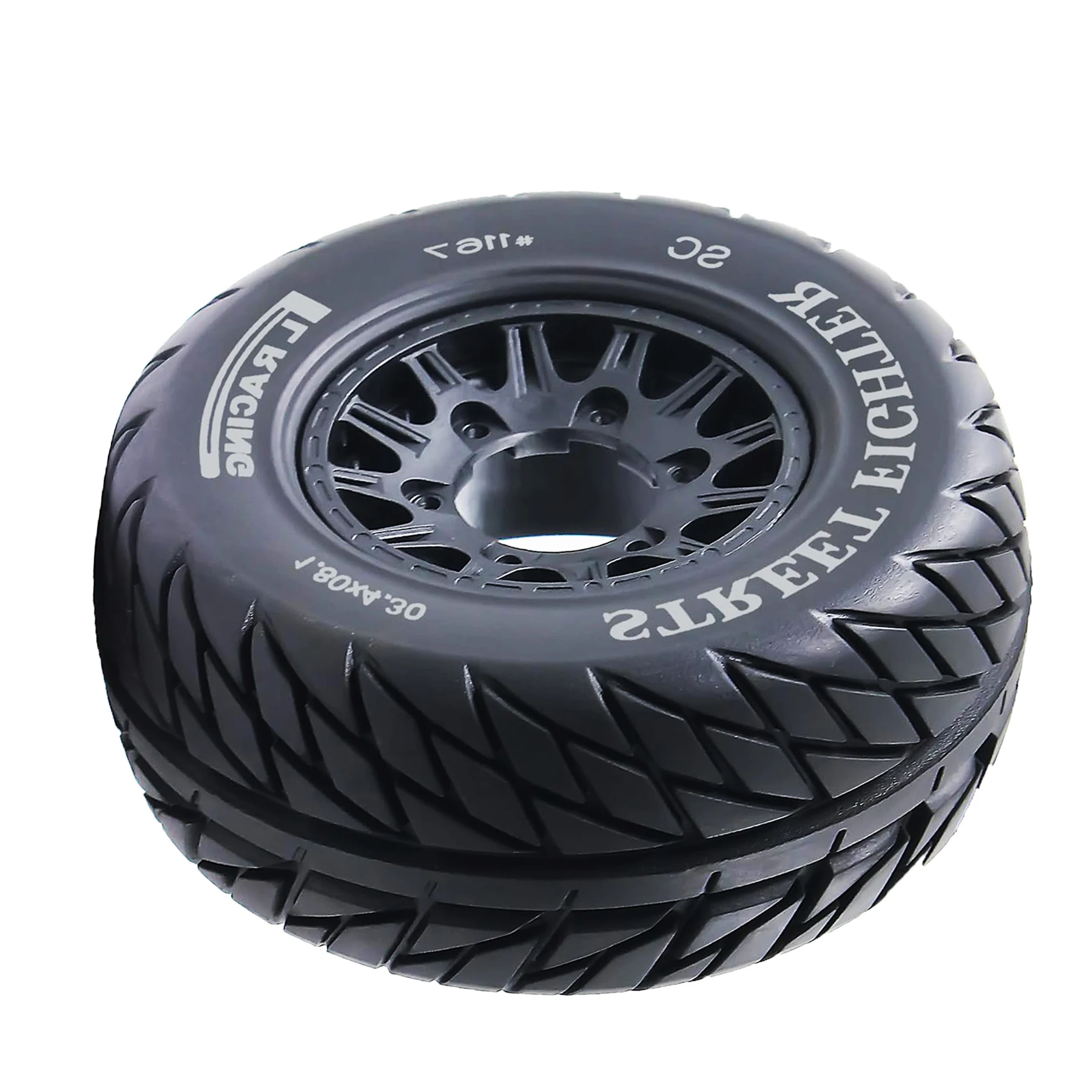 1/10 1/8 RC Truck Tires And Wheels 12mm 14mm 17mm Hex OD 4.45" For 1:8 1:10 Scale Truck On Road Car Arrma Senton 3S Axial Losi - view 4