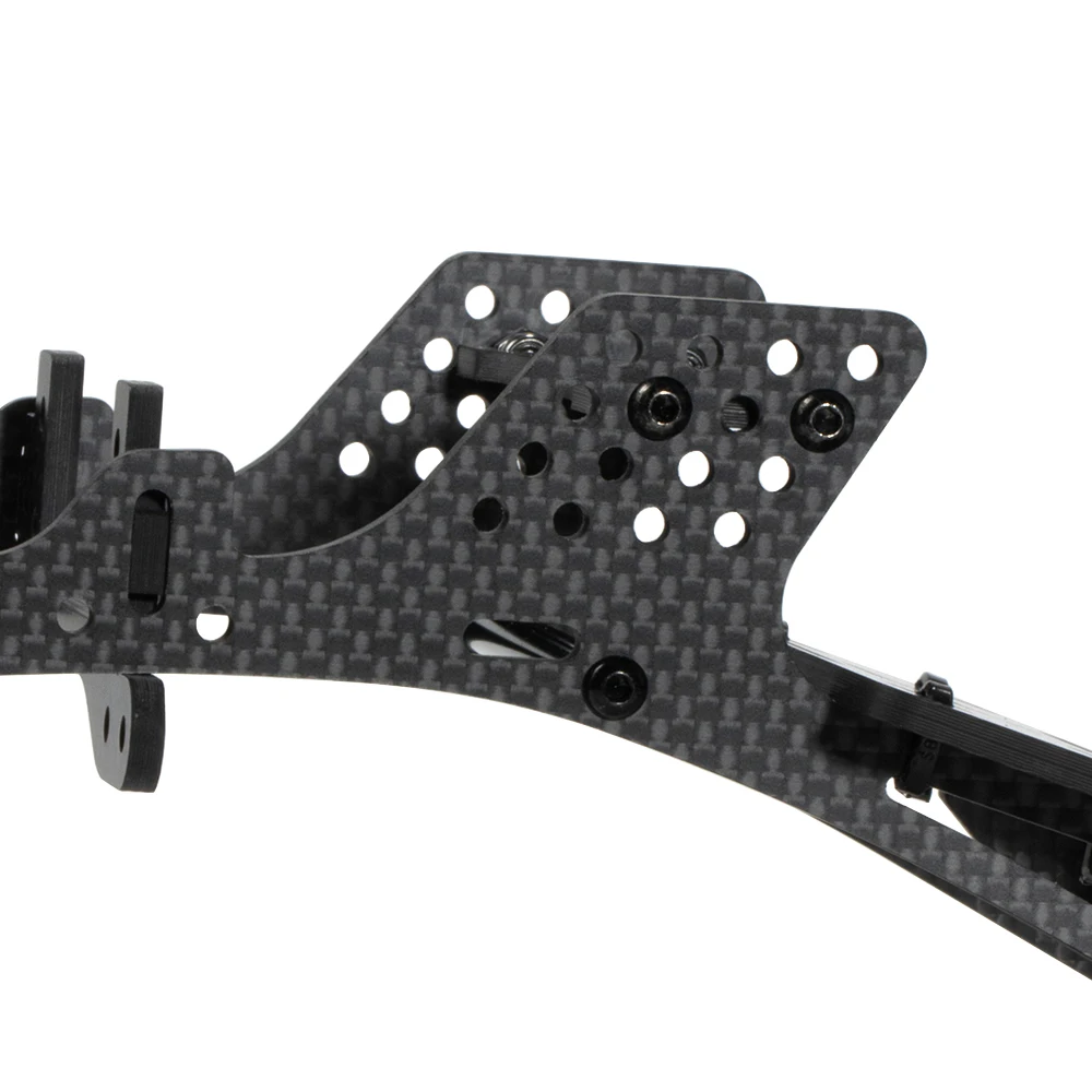 Carbon Fiber LCG Chassis Kit Cheater Rigs Frame with Delrin Skid for 1/10 RC Car Crawler SCX10 II Element Enduro Comp Builds