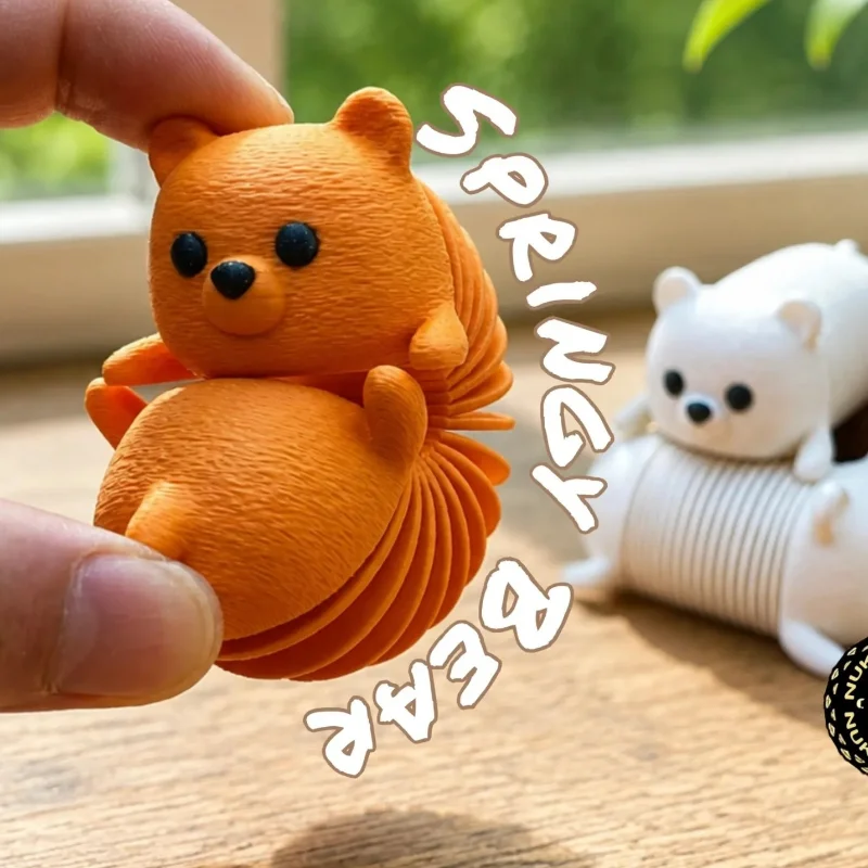 3D Printable Stretch Spring Cat Fidget Toy Movable Retractable Animal Figurine Desktop Stress Relief Toy Ornament For Gift New