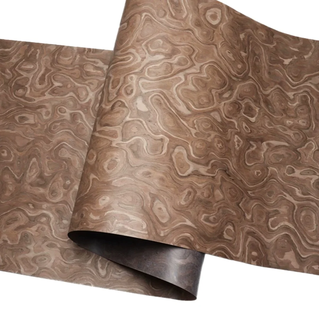

L:2.5meters W:580mm T:0.25mm Walnut Root Burl Tech Wood Veneer Sheet Furniture Refinishing Wall Decor Cabinet Doors Home Renovat