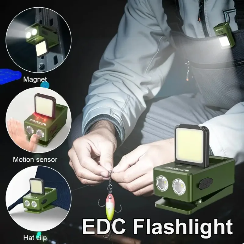 Rechargeable Magnetic Clip On COB LED Headlamp Ultra Bright Waterproof Flashlight for Fishing Camping Hat Light