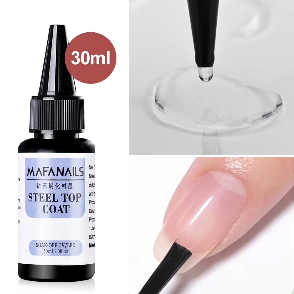 30Ml/Jar Professionele Niet Afvegen Top Nagellak Met Hard & Staal & Magnetische Mix Nagelgel Multifunctionele Manicure Gel & * & &