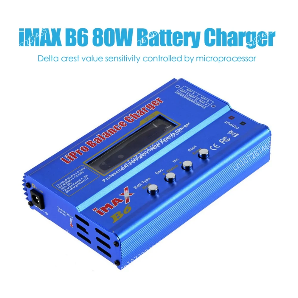 IMAX B6 Aircraft Model Charger AC/DC Balance Discharger LCD Dispaly Discharge Power 5W 18V 6A for LiPo NiMH NiCd LiFe Pb Battery