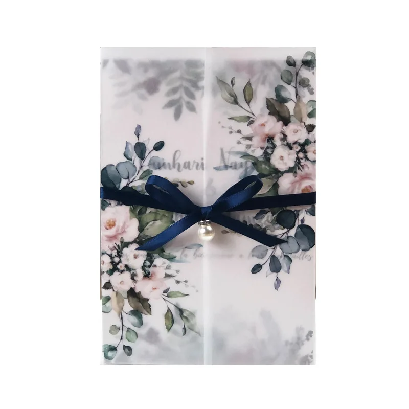 50pcs/lot colour Translucent Wedding Envelope for Invitations Postcards European Bow knot Message Card Letters Business Envelope