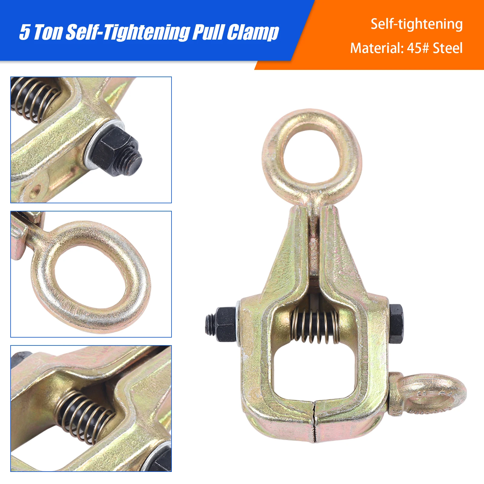 

5T Self-tightening Pull Clamp, Mouth Pull Clamp for Car Repair, Car Body Frame, Panel, Other Metal Repair, 2-Way Pull, Anti-Rust