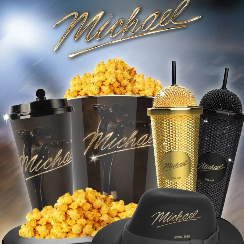 Nuevo 2026 Auténtico Michael Jack Son Superstar Road Microphone Styling Cup, Vaso para agua, Sombrero, Cubo de estilo, Cubo Popcorn Valley, Juguete