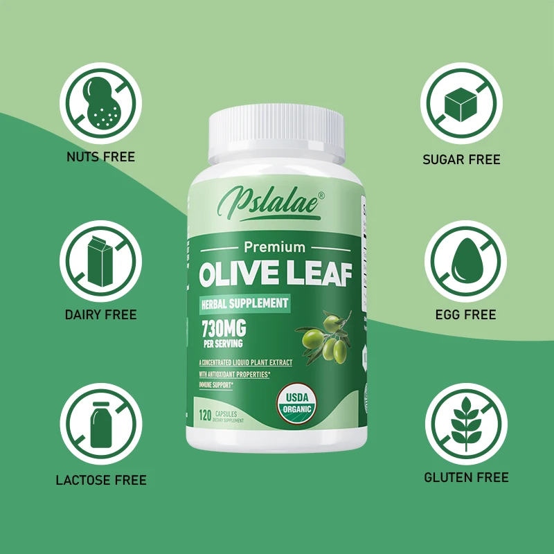 Olive Leaf Capsules 730mg - Immune Support, Cardiovascular Health, Antioxidant