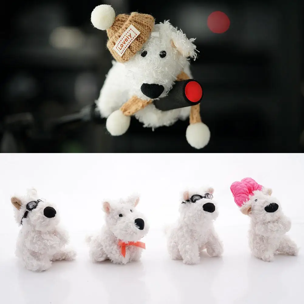 1PC Car Decoration Dog Turn Signal Wiper Shift Handle Dashboard Ornament Plush Puppy Steering Wheel Accessories Gift For Friend