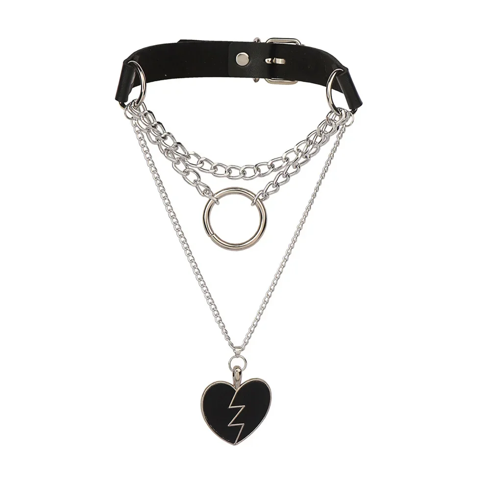 Панк-готикаSex привлекательность Sweet Simple Harajuku Персиковая молния Heart Break Персиковое сердце Цепочка-колье Подвеска Cortex Цепочка на ключицу