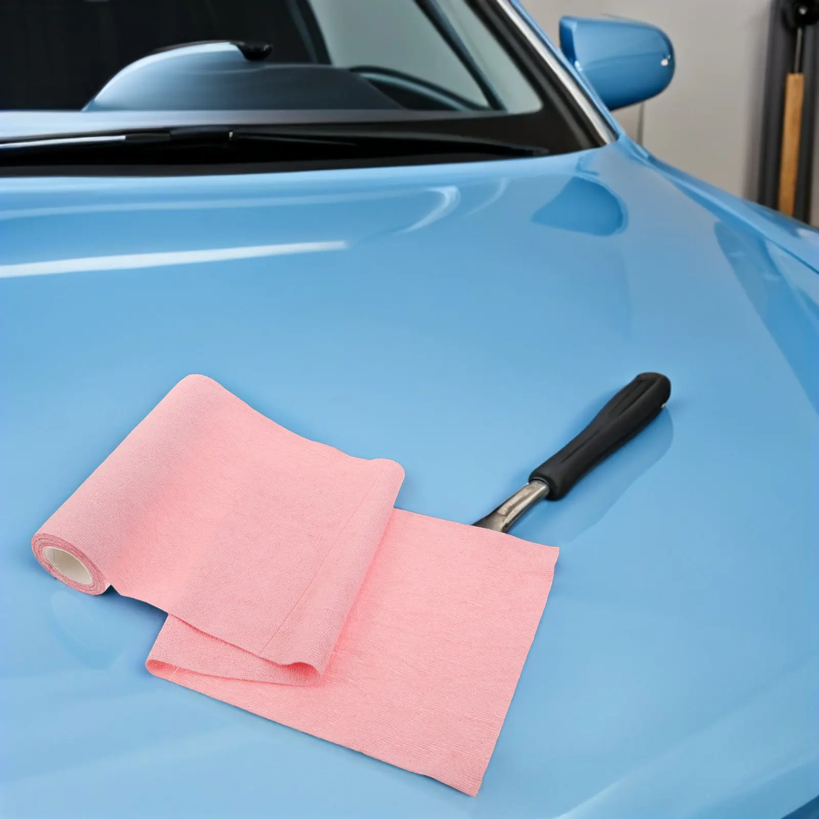 1 Roll Car Microfiber Cleaning Cloth Reusable Tear Away Washable Absorbent Quick Drying Towel Car Wash Sheets Body Wash Towel