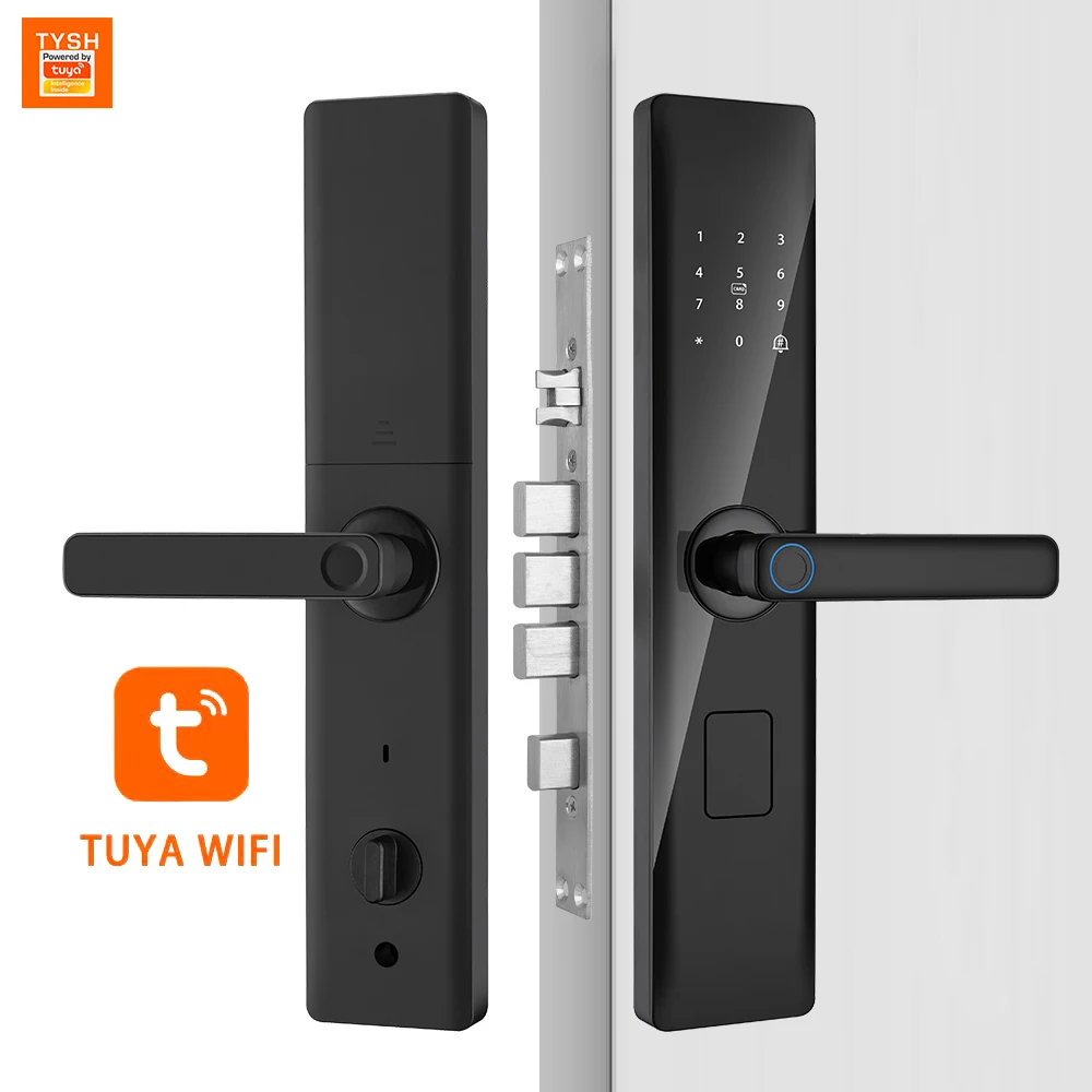 wifi-tuya-app-リモートロック解除電子デジタルドアロック、指紋パスワードカードロック解除スマートドアロック