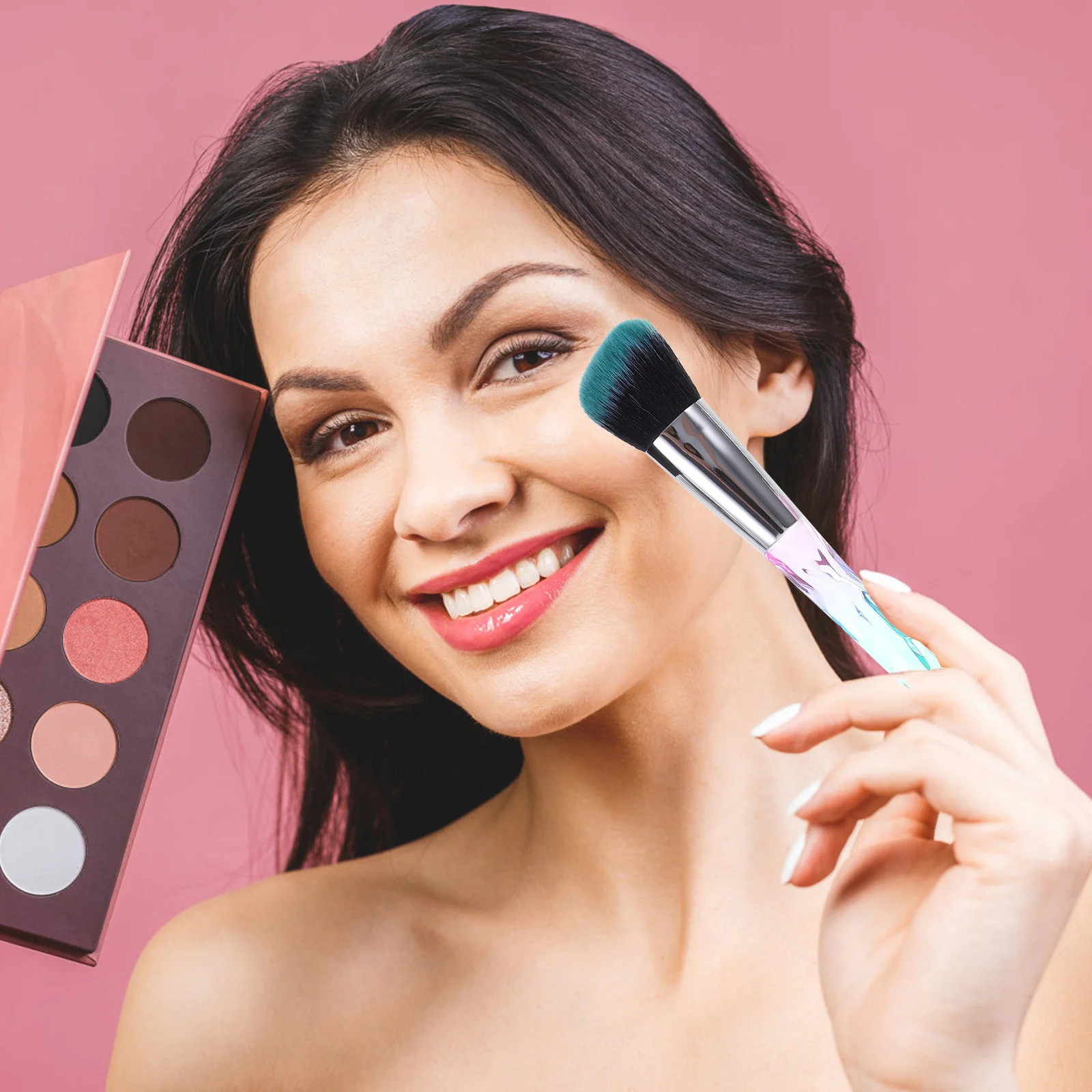 10Pcs Makeup Brush Set Soft Non-Shedding Fiber Bristles for Flawless Foundation Face Powder Blush Eyeshadow Application Ideal