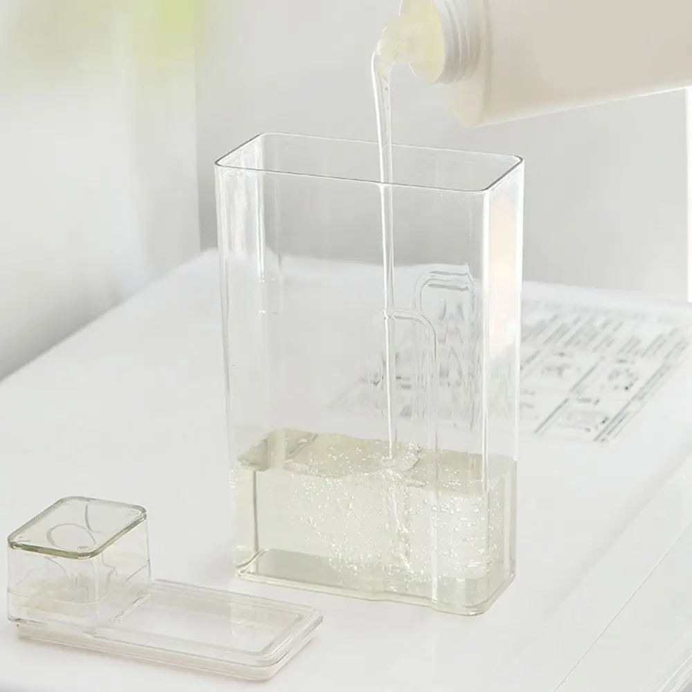 Transparent Laundry Detergent Bottle Large Capacity Sealed Laundry Powder Container Refillable with Cap Softener Storage Bottle