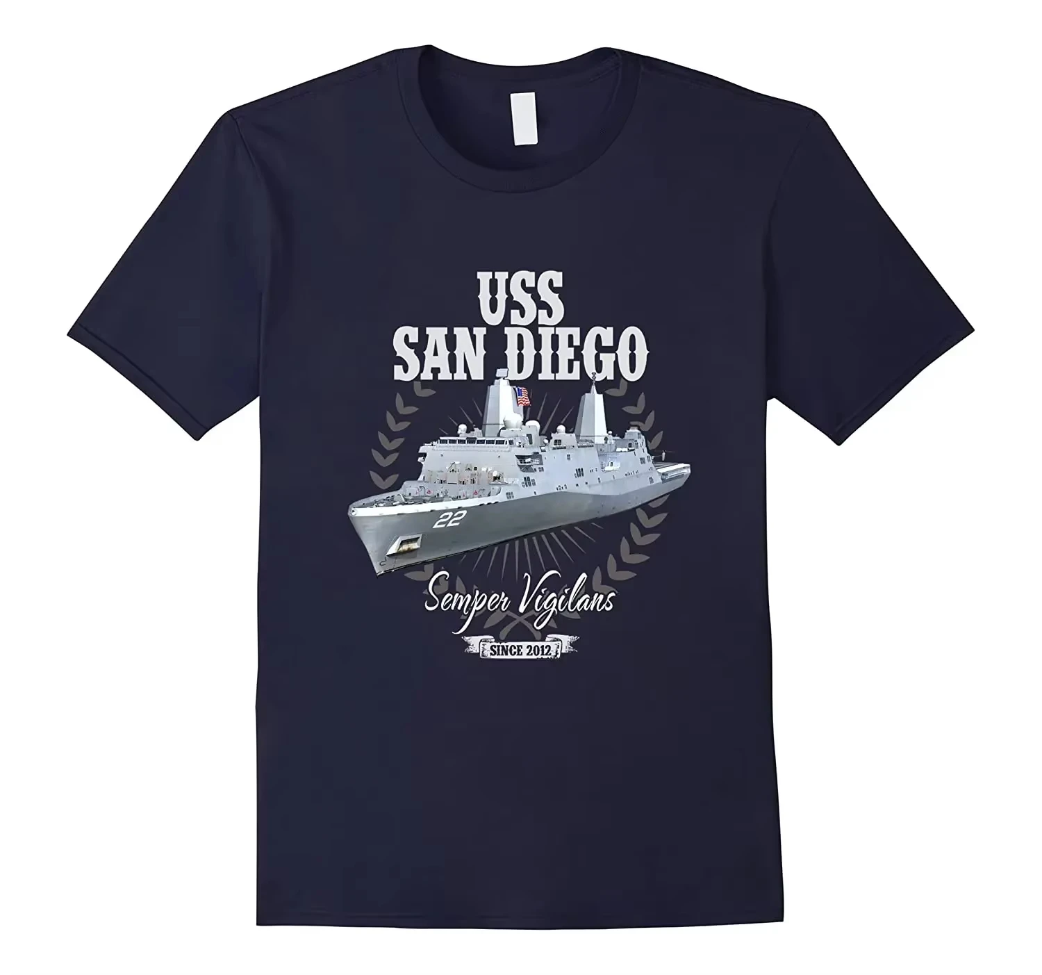 2026 New Cool San Antonio-class Amphibious Transport Dock USS San Diego LPD-22 T-Shirt. Summer Cotton Short Sleeve