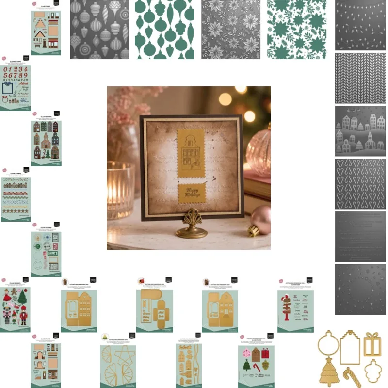Geschenkanhänger, weihnachtliche dekorative Ränder, Metall-Stanzformen und Schablonen für DIY, Scrapbooking, Fotoalbum, Prägung, dekoratives DIY