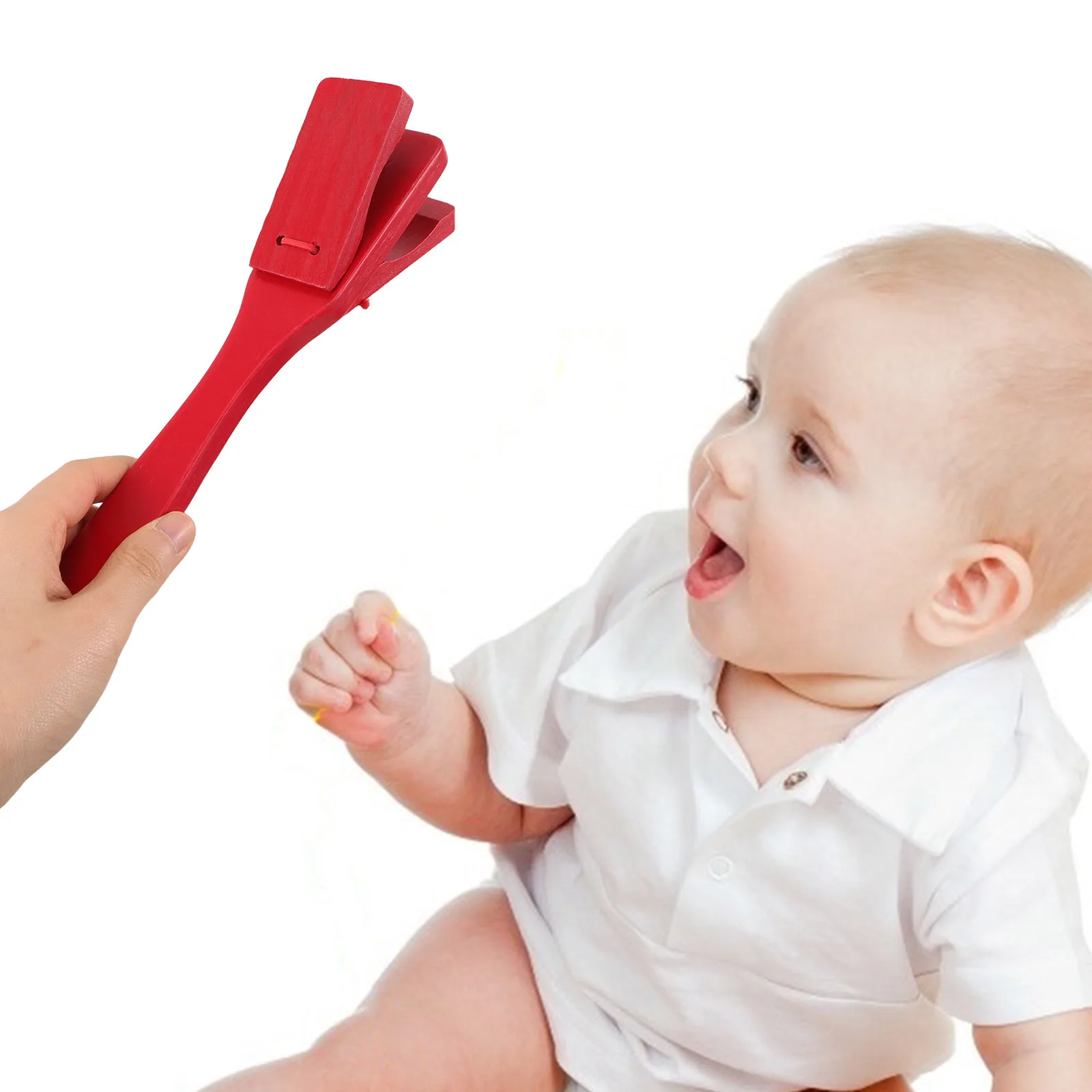 2 قطعة كلابر خشبي للأطفال الآلات الموسيقية للأطفال التعليم المبكر الموسيقى اليد كلابر الخشب صنجات هزازات الطفل #1