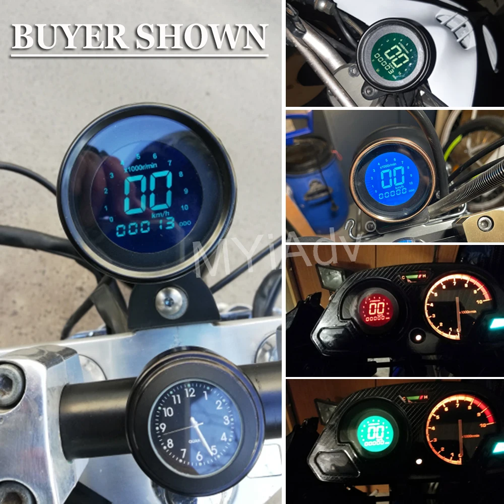 Universal Motorcycle UTV Speedometer Retro LCD Odometer Tachometer indicator Scooter ATV Meter Digital 12V For HONDA For YAMAHA