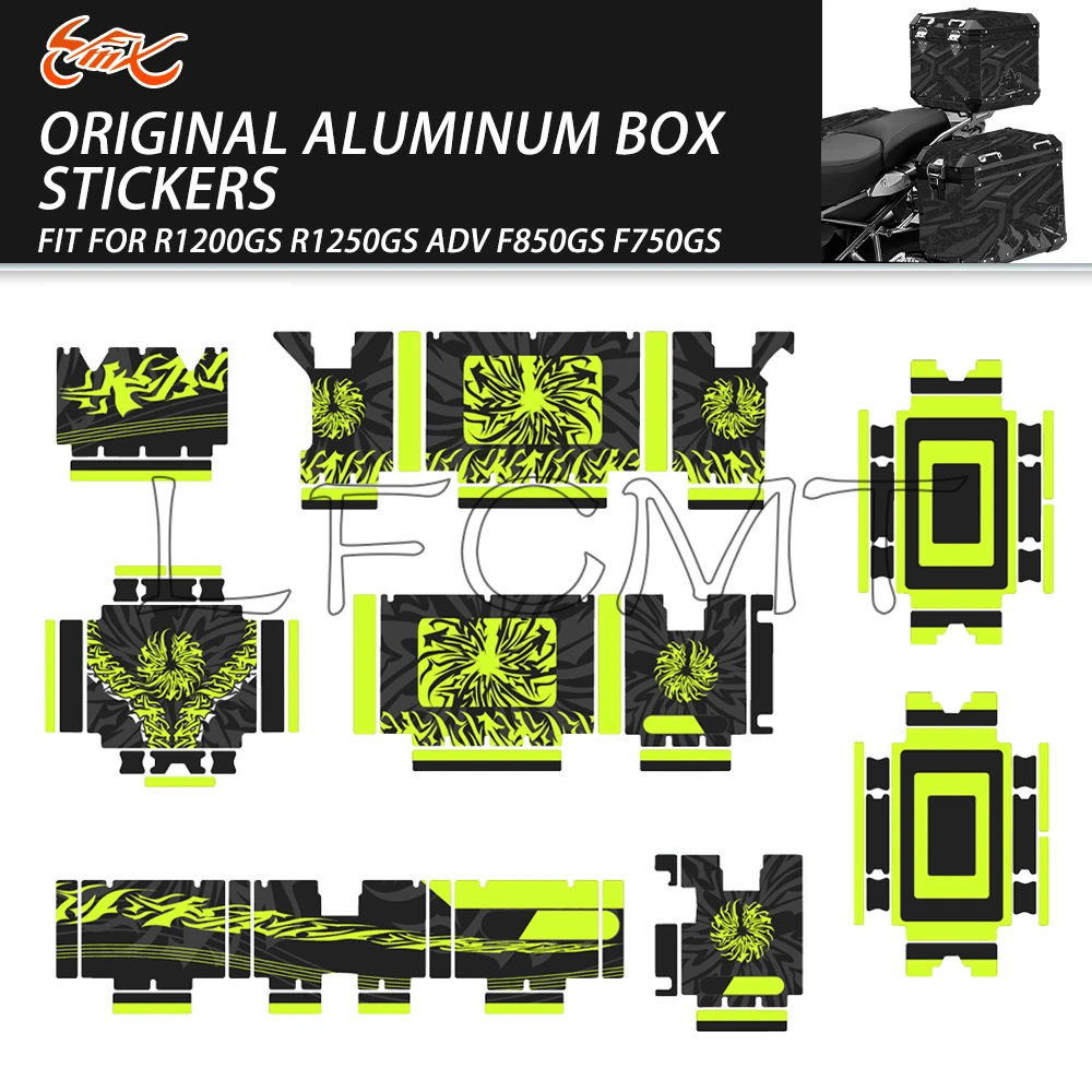 

Motorcycle Panniers Luggage Top Case Stickers Aluminium Box Decor Decal Set Fit for F750/850GS R1250GS ADV GSA R1200GS Adventure