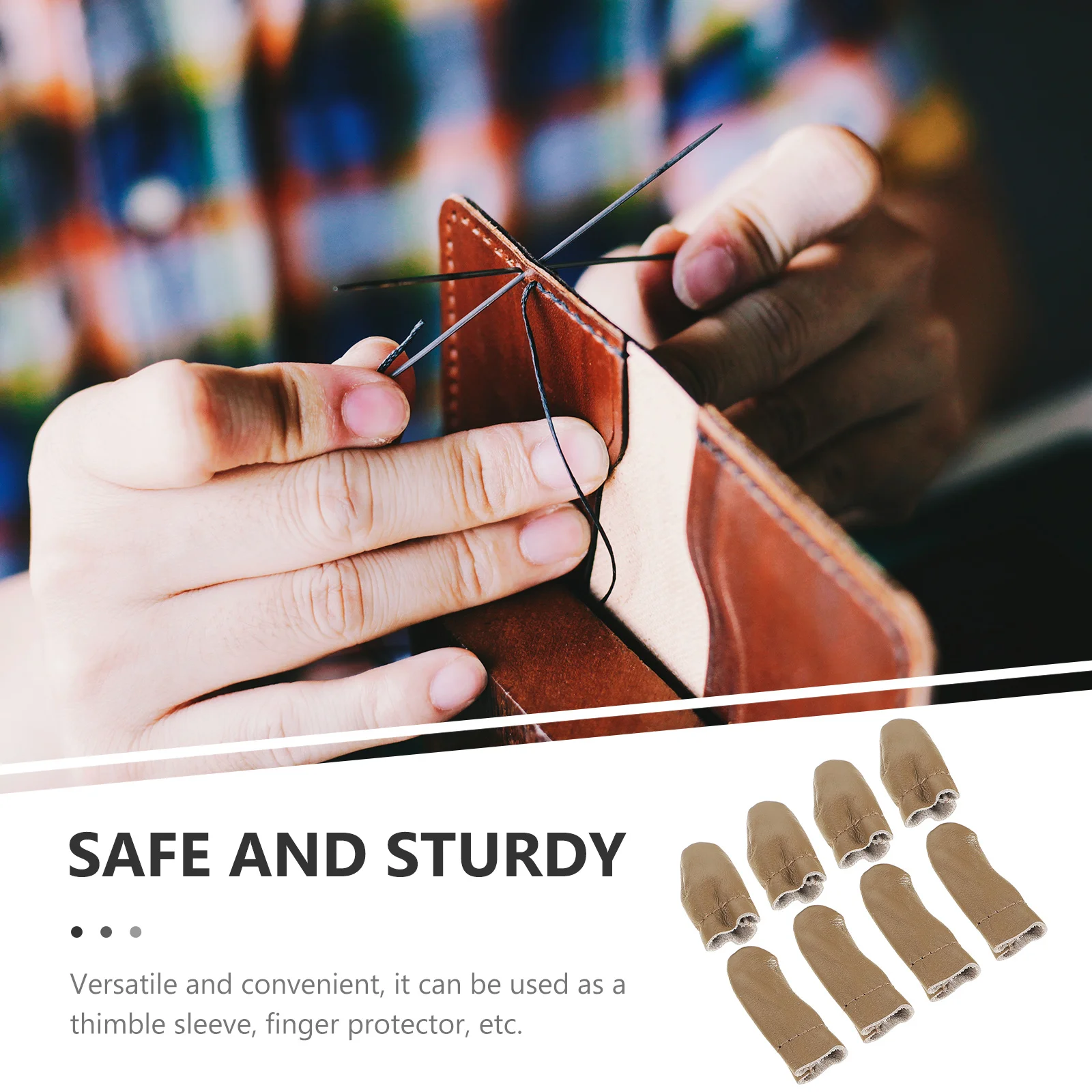 4 مجموعة كشتبان حامي الاصبع 4 مجموعات Diy بها بنفسك الخياطة كم ل اليد اللحف إبرة التلبيد عبر غرزة الحياكة الإصبع #1