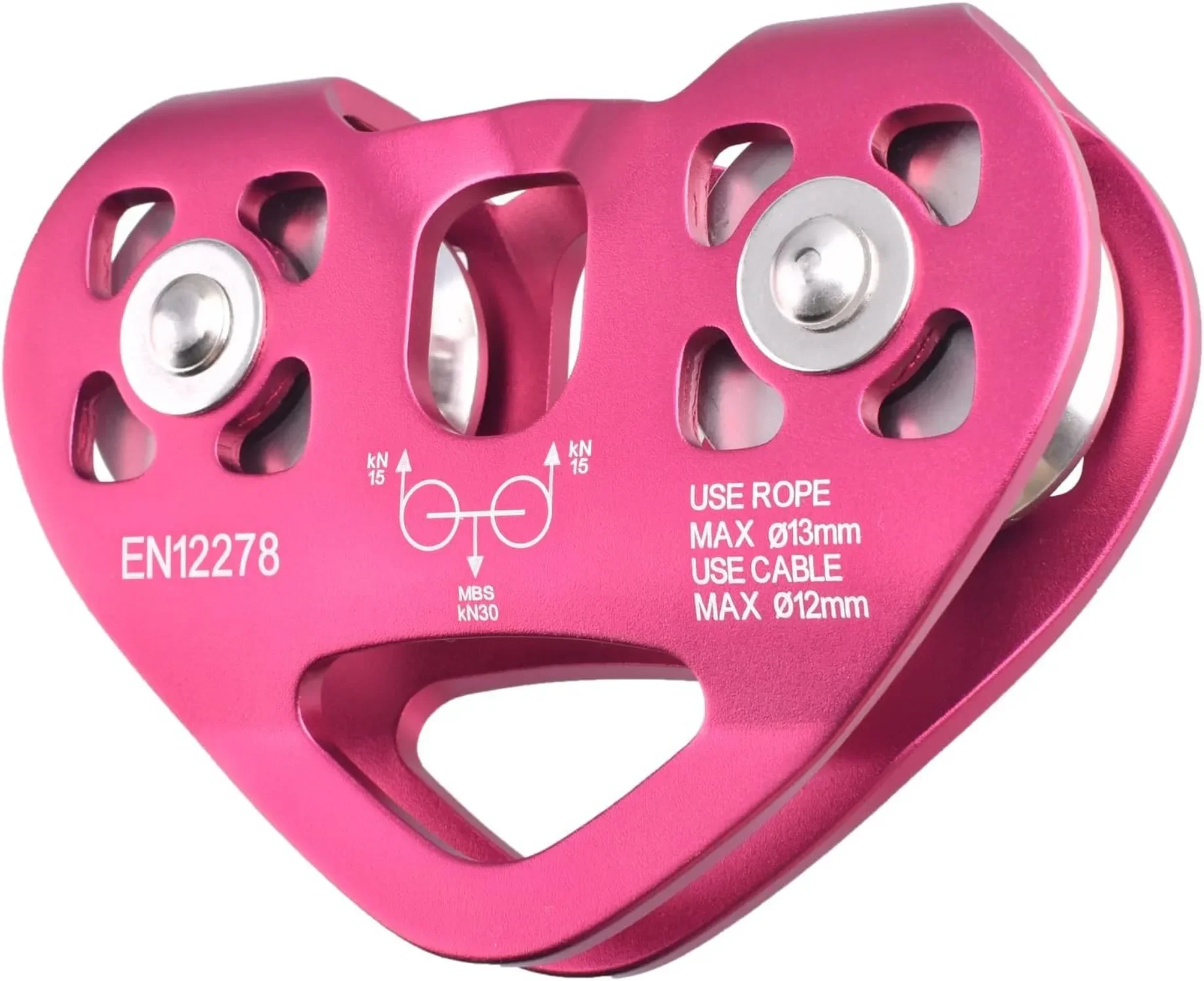 30kN Zipline Pulley,Trolley for Cable & Rope Heavy Duty for Rescue Climbing Hauling Backyard Zipline Mountaineering Rigging