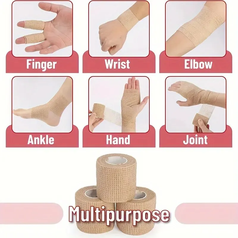 Self-adhesive Bandage Tapes, Elastic Non-woven Bandage, For Wrist, Fingers, Ankle Sprains , Swelling And Table Corner Anti Slip