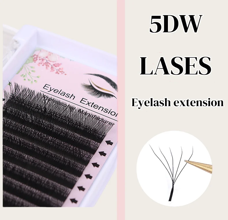 MARIA 5D W Shaped Bloom Automatic Flowering Premade Fans Eyelashes Extensions Natural Soft Light High Individual Lashes