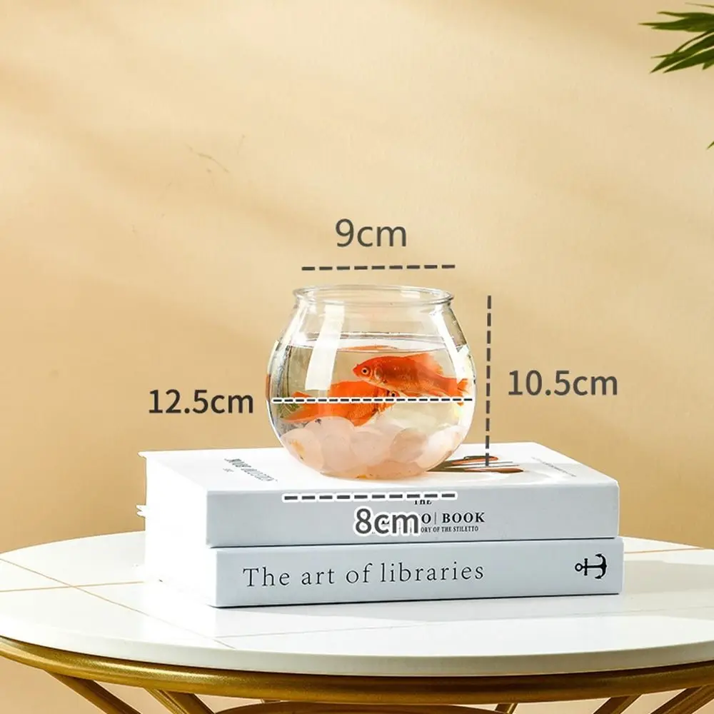 

Home Decor Clear Transparent Round Fish Tank Portable Plastic Fish Bowl light luxury Small Desktop Aquarium Bowl Office