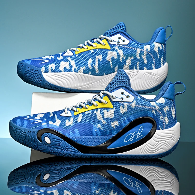 Basketball Shoes for Men Soft Lightweight Training Field Anti Slip Shock-Absorbing Breathable Cofmortable High-top Sneaker Man
