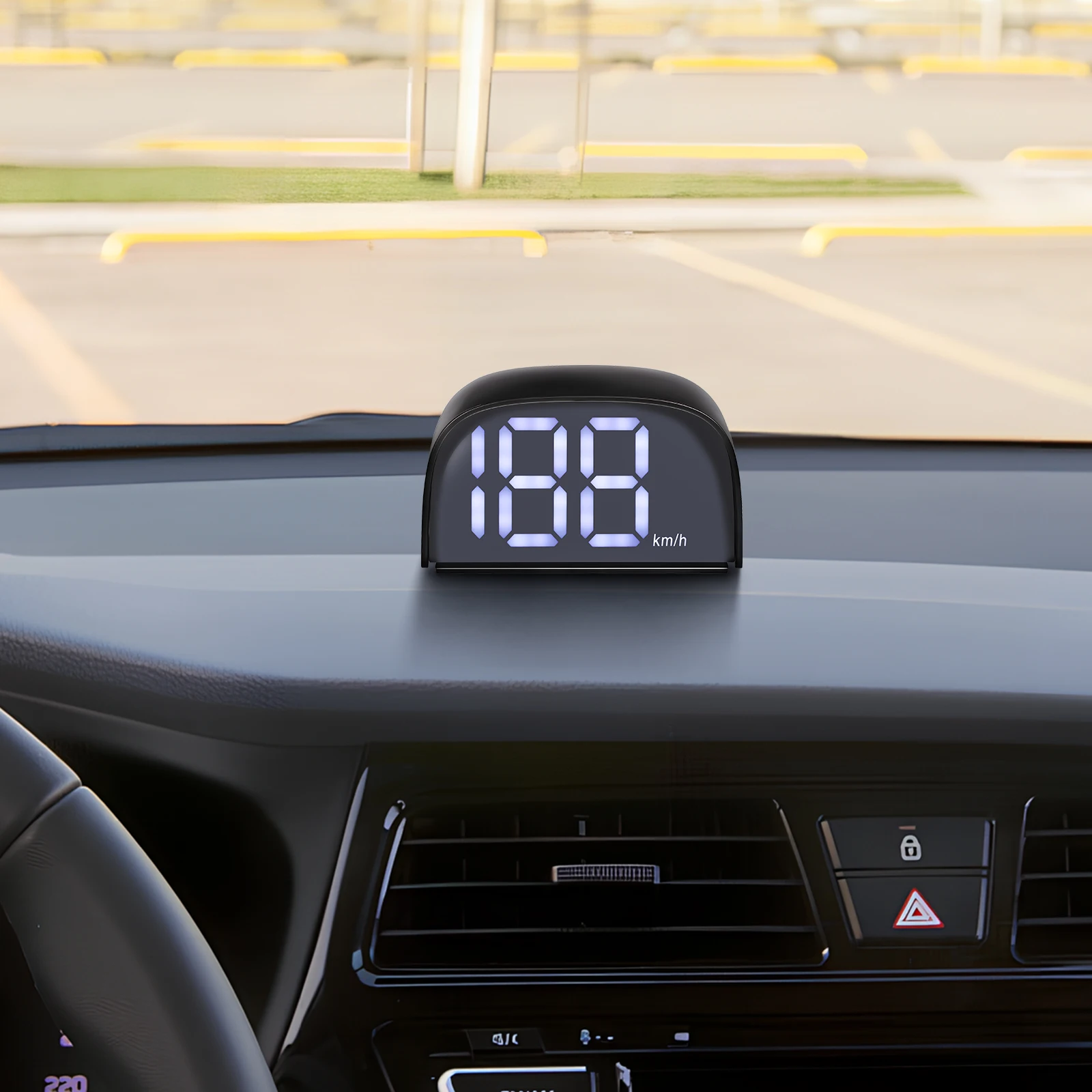 

Car Speedometer -Time Display Adjustable Brightness Angle Easy Installation Universal Automotive Speed Meter