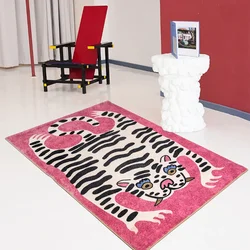 Tapis animal mignon pour chambre à coucher, tapis de sol pour enfants, décor de salon, tigre lea