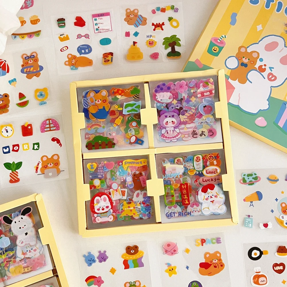 25/100 Pcs Cartoon Cute Sticker Pack Handbook Material Sticker Waterproof Handbook Sticker