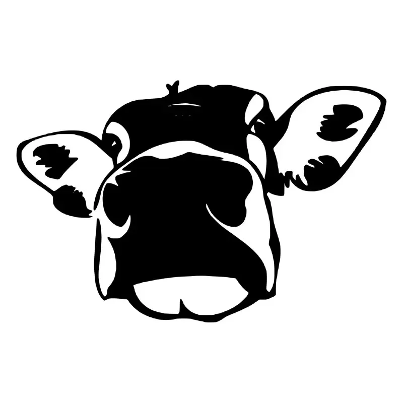 

Car Stickers Funny Cow Big Face Decal Car Decoration Accessories Stickers Waterproof Cover Scratch Black/white, 14cm*9cm