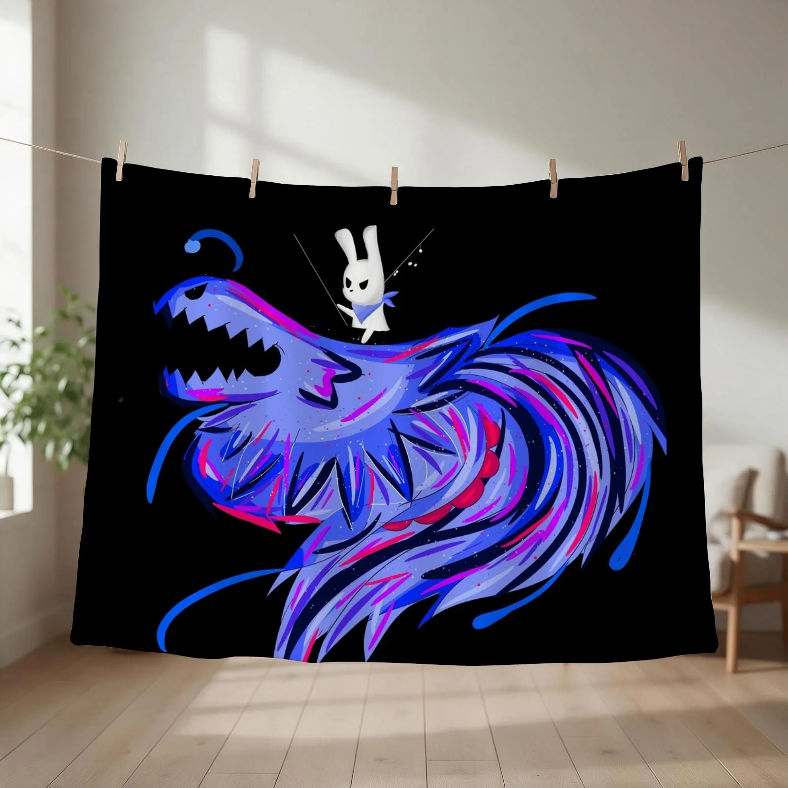 Slugcat and Lizard Throw Blanket Picnic Hair Fashion Sofas Vintage Blankets