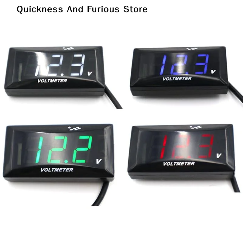 Motorcycle DC 10-150V Digital Voltmeter With Bracket LED Display Waterproof Voltage Tester Battery Moniter Electromobile Gauge