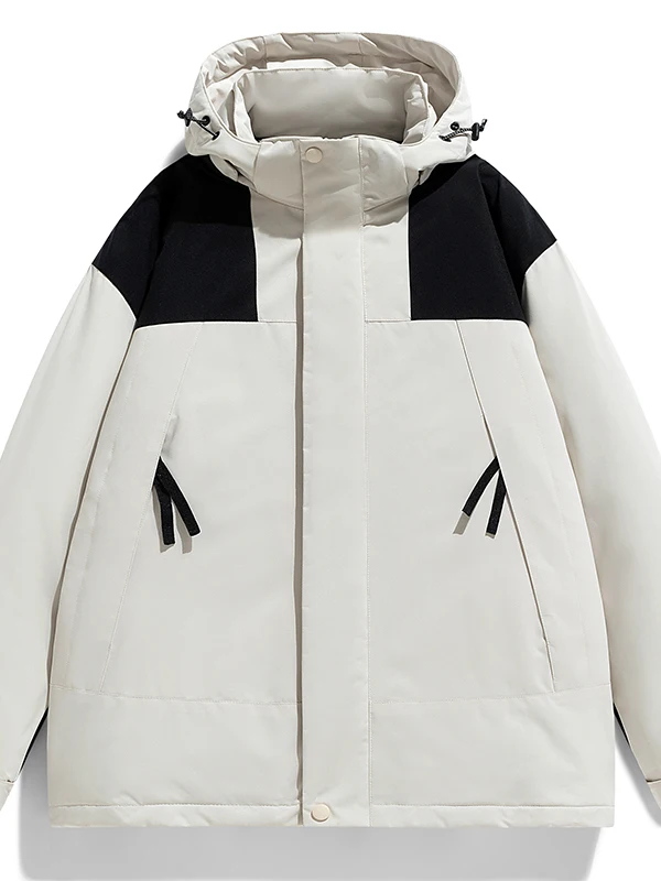 

Мужская утепленная хлопковая куртка для активного отдыха, осенне-зимняя, молодежная, с капюшоном, ветрозащитная, на флисовой подкладке, приталенного кроя, из полиэстера