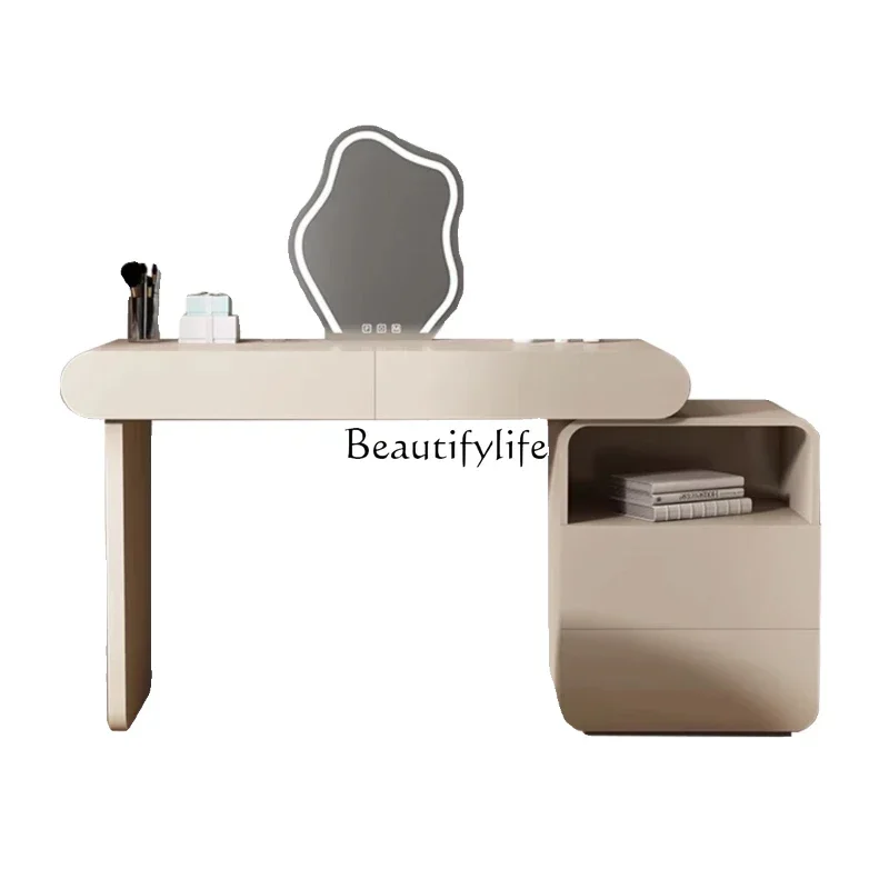 LXFGls 42Italian minimalist cream style solid wood dresser storage chest makeup table retractableSSS