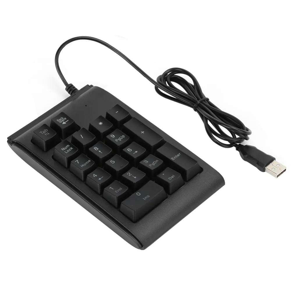 

Black Tricolor Breathing Backlit Keypad 19-Key Plug-and-Play USB Wired Keyboard 3 Colors Backlit Number Pad One-Handed Operation