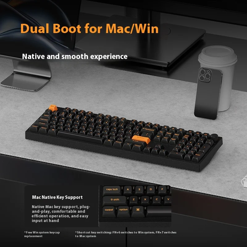 New keychron Z6Ultra Three Mode Dual 8K Mechanical Keyboard 108