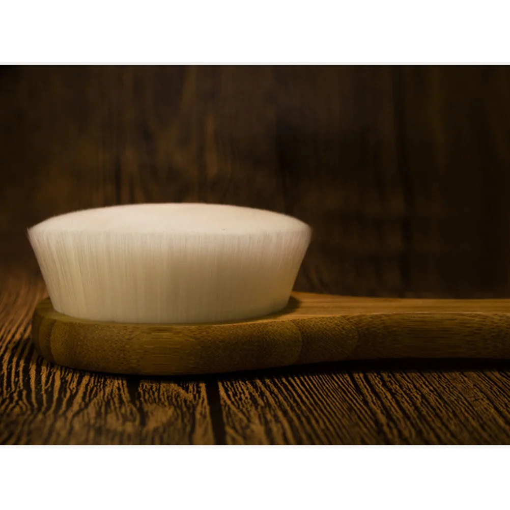 

1Pcs Bath Brush Long Bamboo Handle Microfiber Fiber Shower Scrubber Deep Cleansing Scrubber for Smooth Radiant Skin