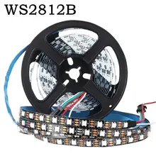 Ws2812b 5050 rgbic tira led inteligente ws2812 individualmente endereçável ic 30/60/144 pixels/leds/m luz dc5v preto ip30/67 à prova dip30 água
