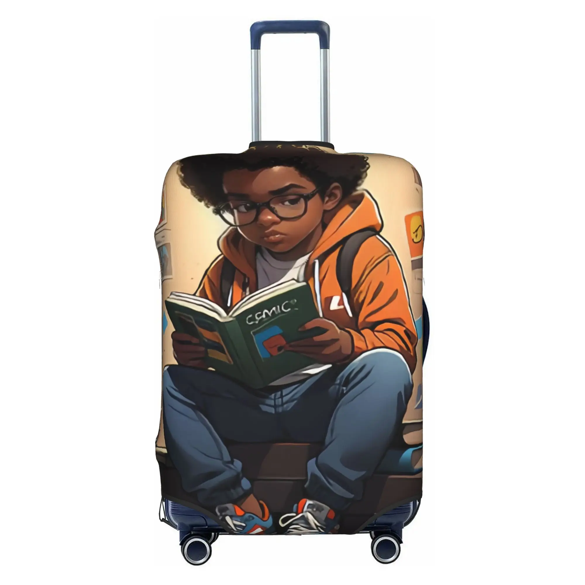 Funny Afro B-Black B-Boy W-With C-Crown Luggage Cover Protector Dust Proof Black King Doctor Astronaut Pilot  Suitcase Covers